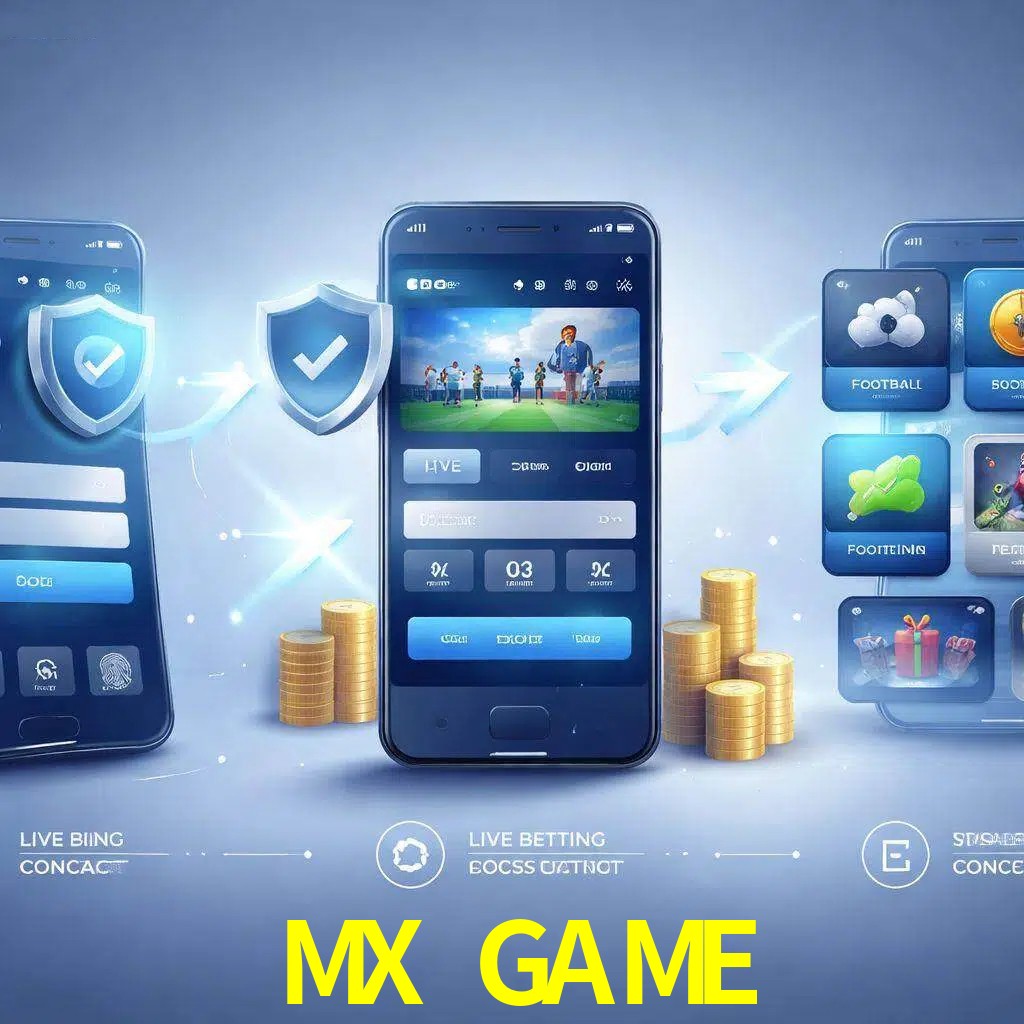 Pasos de acceso a la app MX GAME en pantalla de teléfono móvil
